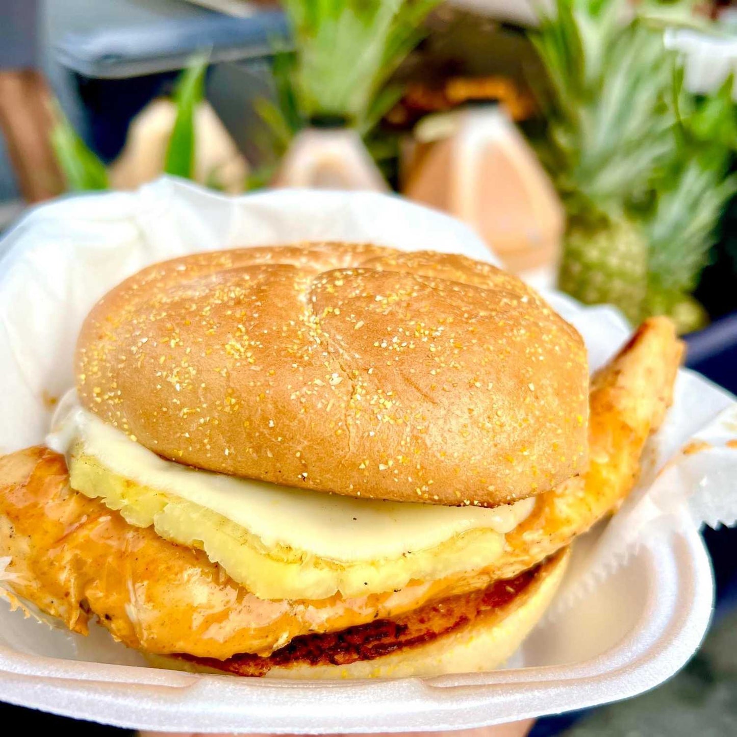 Classic Red Grilled Chicken and Pineapple Sandwich
