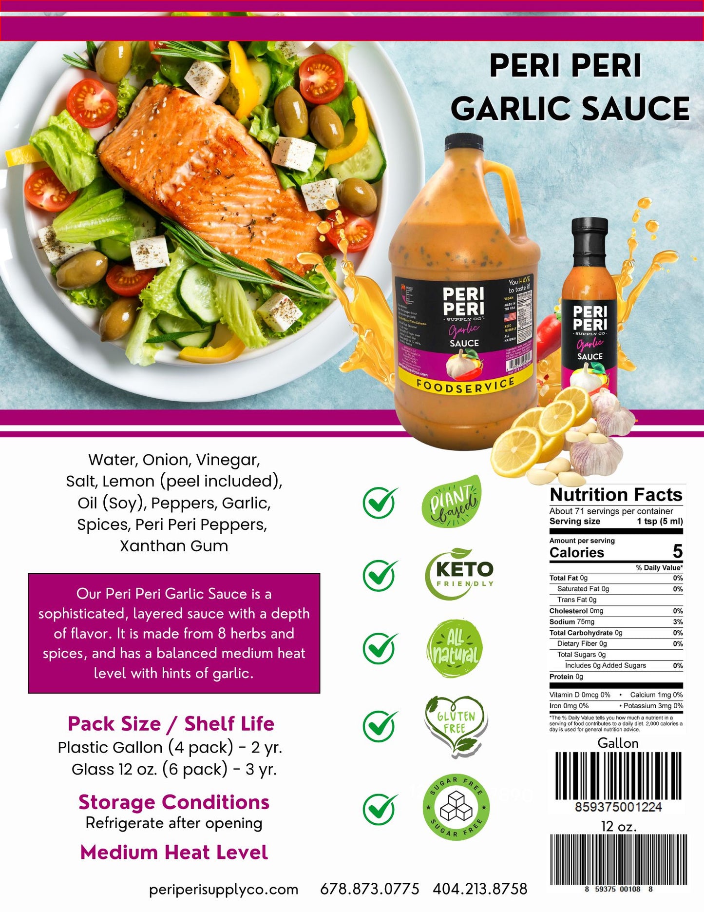 Garlic Peri Peri Sauce - 4 Gallons per case - Wholesale