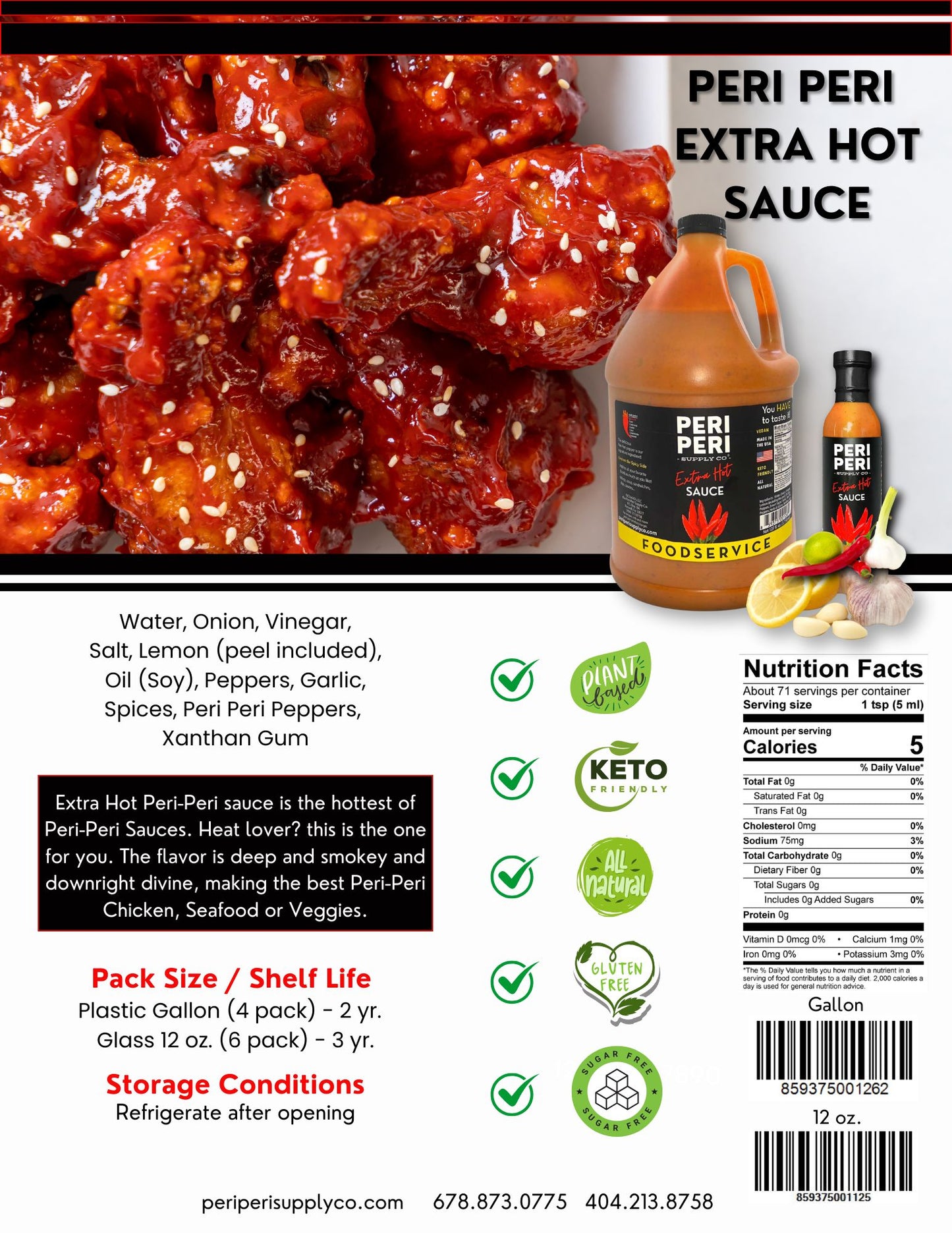 Peri Peri Extra Hot Sauce Gallon