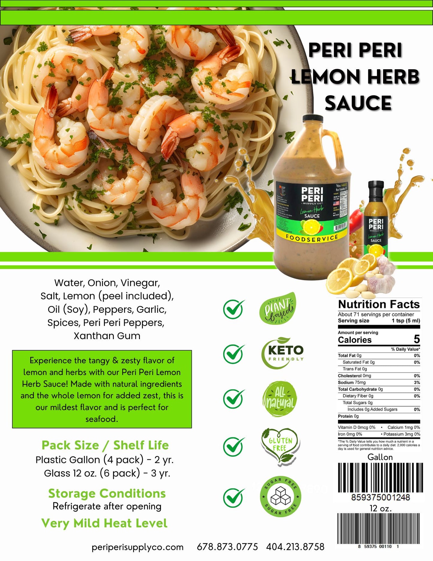 Lemon and Herb Peri-Peri Sauce - 4 Gallons per case